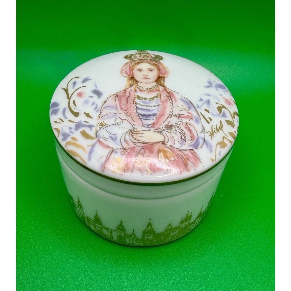 Vintage Rosenthal Edna Hibel "Princessa" Lidded Porcelain Trinket Jewelry Box